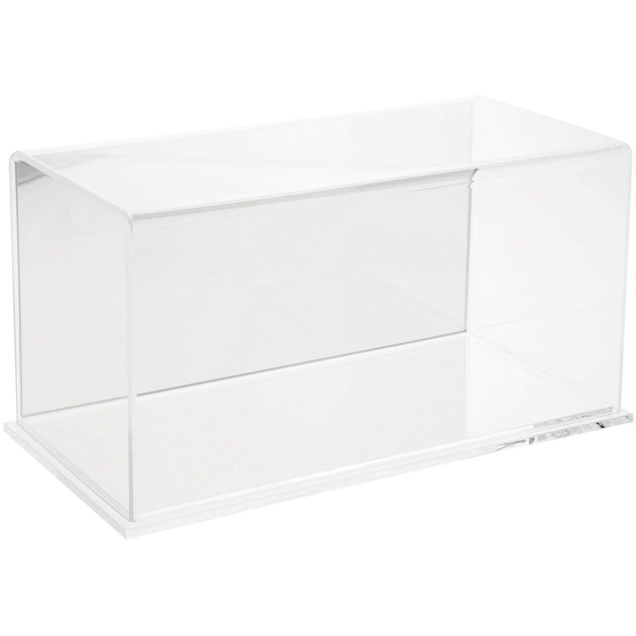Plymor Clear Acrylic Display Case with Hardwood Base, 12" W x 6" D x 6" H